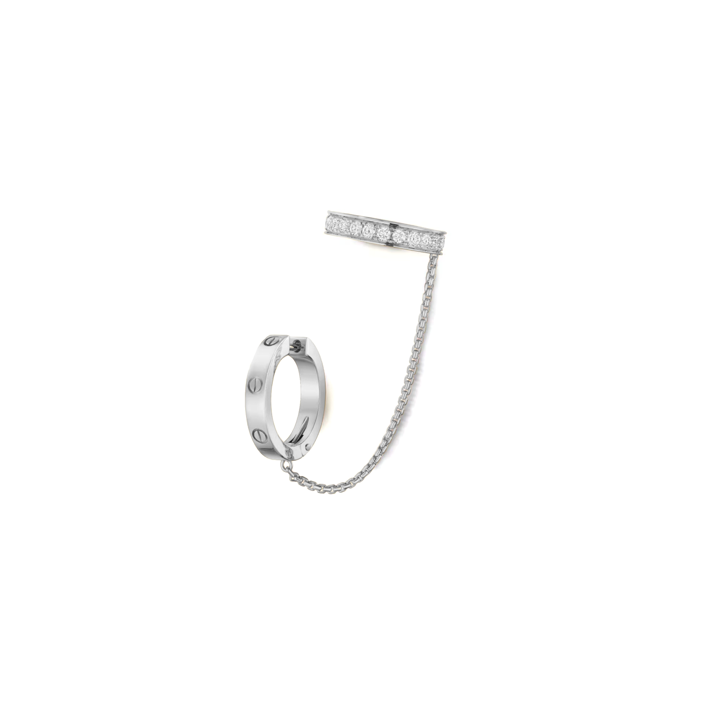 Ca*t1er love single earrings, multiwear, half-paved